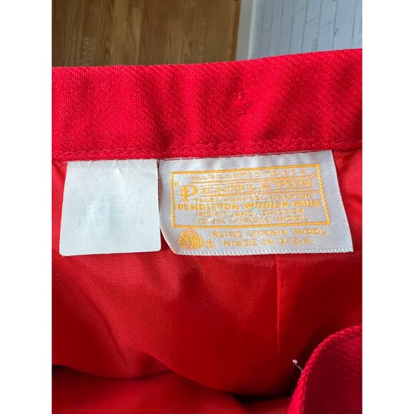 Pendleton 10 Matching 2-Piece 100% Wool Suit Set Blazer A-Line Skirt Jacket Red - Picture 14 of 14